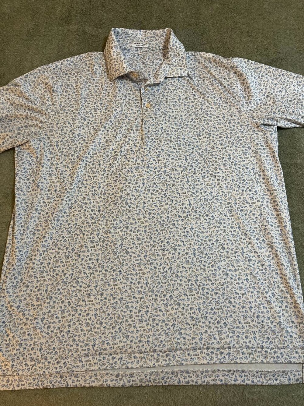 Peter Millar Summer Comfort Fat Tuesday Polo Mens XL Mardis Gras King Cake Golf